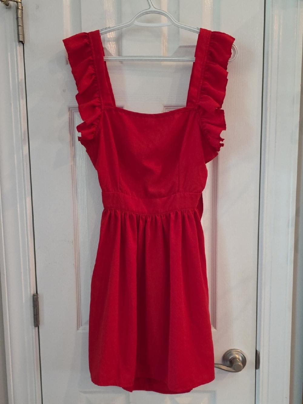 Sleeveless Red Ruffle Dress